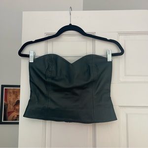 Reformation Veda Rockaway Leather Top